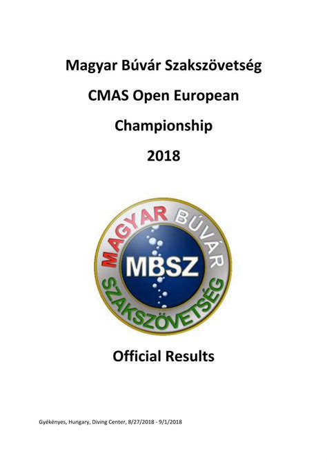 buvar results|Magyar Búvár Szakszövetség .